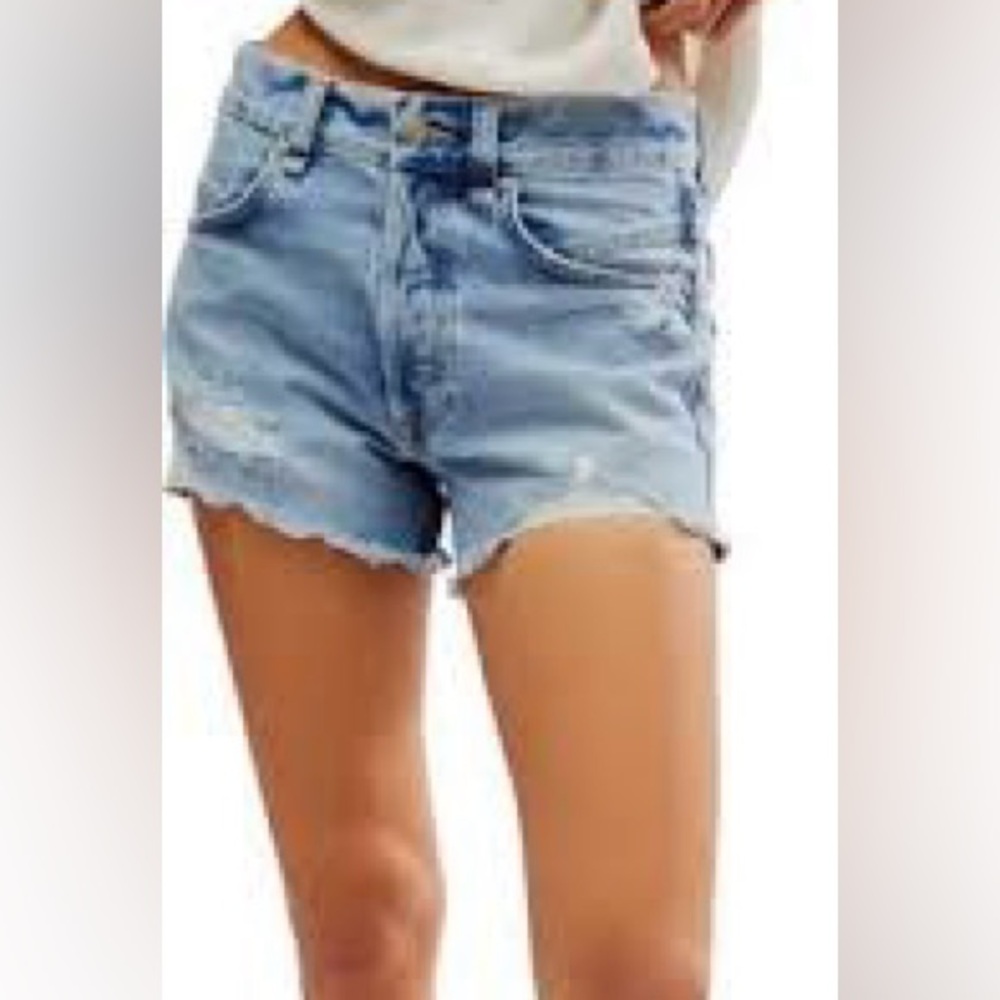 Free People We The Free Distressed Denim Shorts